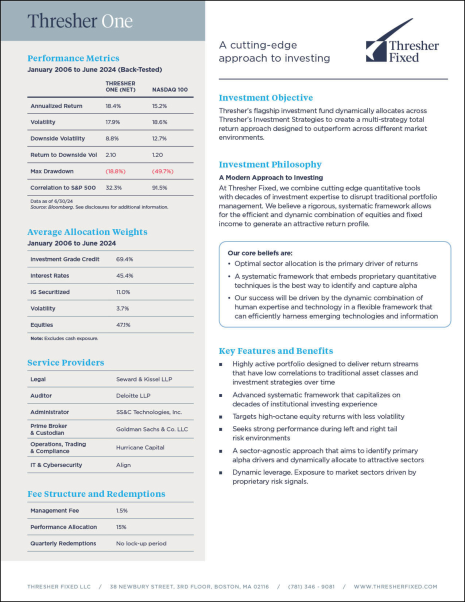 Thresher One Fact Sheet-Page 1